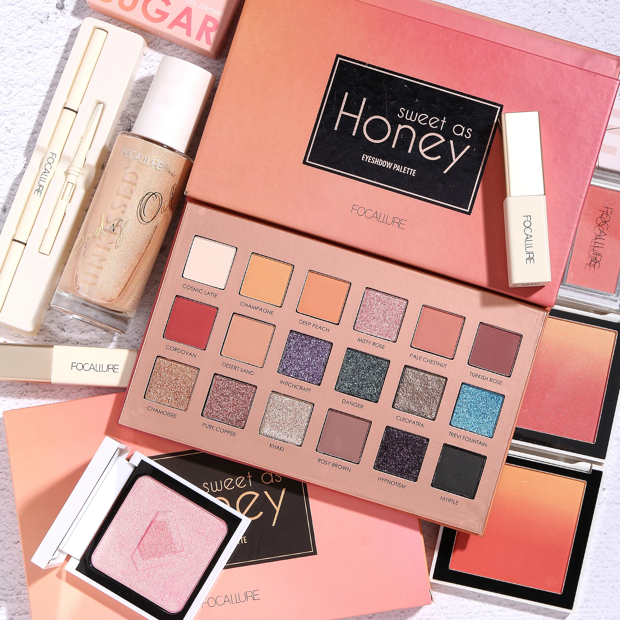 Тени для глаз focallure shade palette'sweet as honey Glitter Shimmer matte Eye shadow Профессиональный Макияж Палитра теней