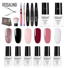 Инструмент для маникюра ROSALIND, набор для маникюра, кисть для дизайна ногтей, масляная основа, сумка для гель-лака, 24 Вт, ультрафиолетовая Светодиодная лампа