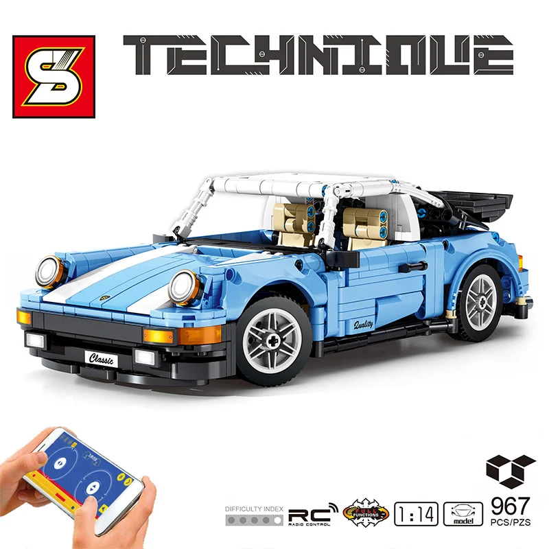 

New RC High-Tech 967PCS APP Remote Control Super Sports Racing Car Model Toys For Boys Building Blocks Bricks MOC DIY Gifts