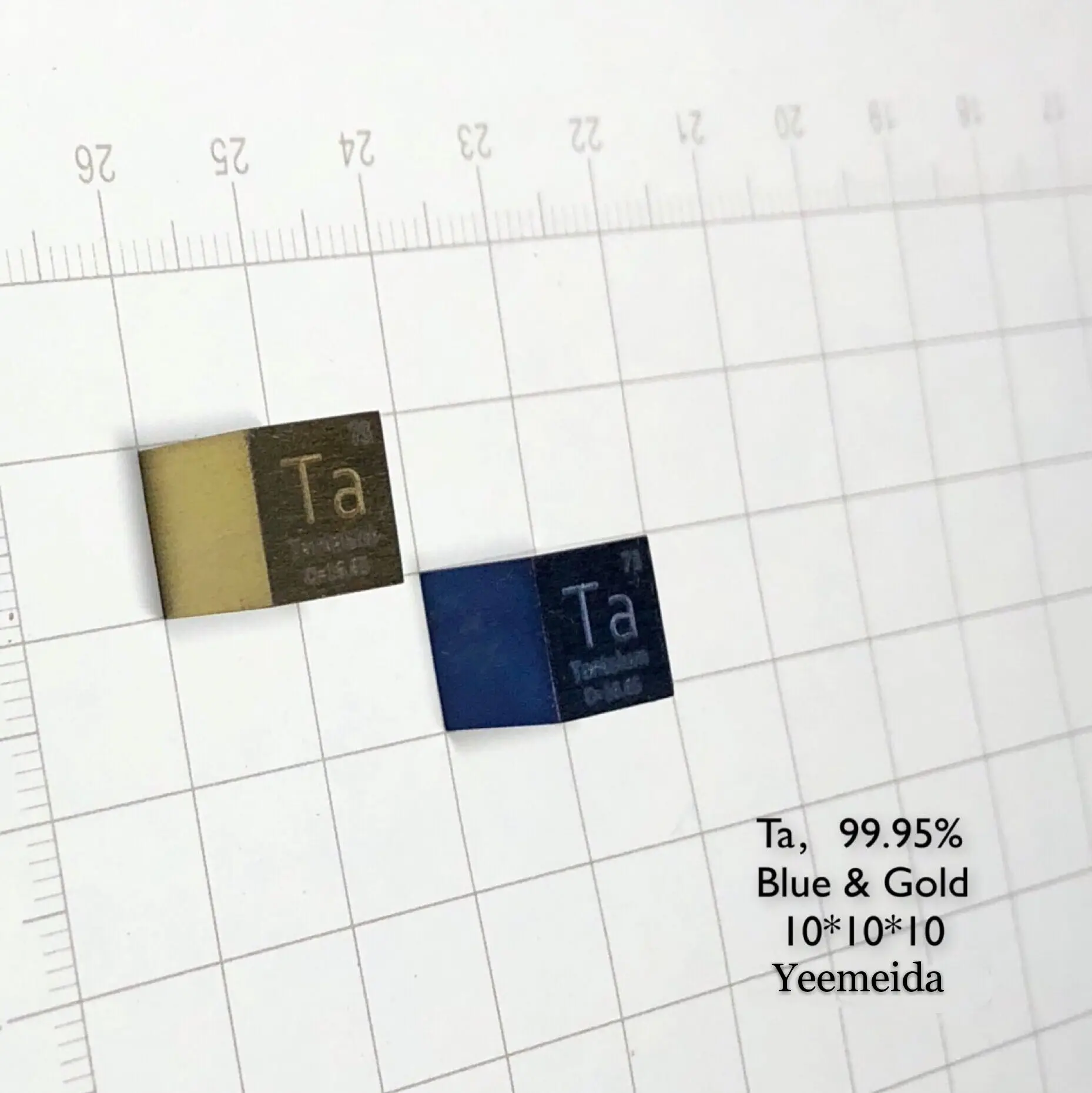 Кубик плотности 10 мм танталового металла 99.95% чистый для коллекции элементов 1 шт.