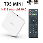 ТВ-приставка T95 Mini на Android 10, 2021 ГГц, Wi-Fi, 2,4 ГГц, 3D Voice16g, 32 ГБ, 64 ГБ, 4k, четырехъядерный процессор, ТВ-приставка, медиаплеер, новинка 128