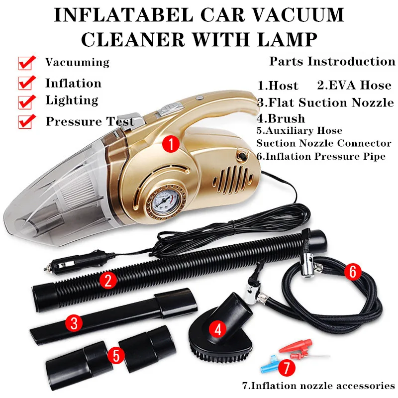Многофункциональный автомобильный надувной насос воздушный компрессор сухой и