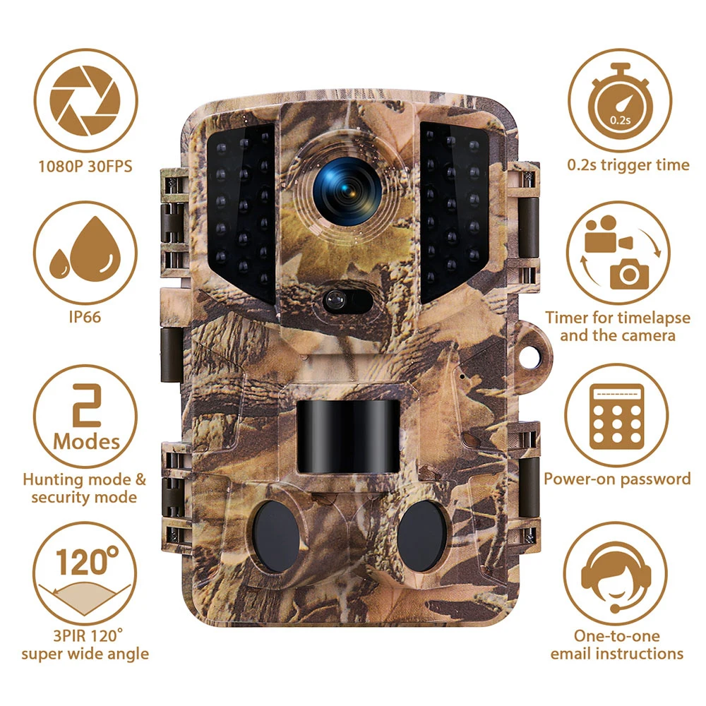 

Trail Camera 20MP 1080P Wireless Hunting Cameras with Night Vision Wildlife Surveillance Wild Tracking Cam