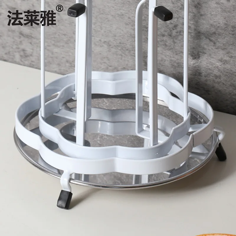 

Japanese flat iron drain cup holder household portable with tray living room kitchen cup storage drainer rack organizer
