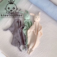 kissteether baby soothing doll cotton soft newborn sleeping children fashion sleep toy rabbit saliva towel soothe appease towels
