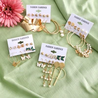 famshin gold hoop earrings for women 2021 butterfly earings fashion jewelry for wedding gifts vintage earing sets boho jewelry