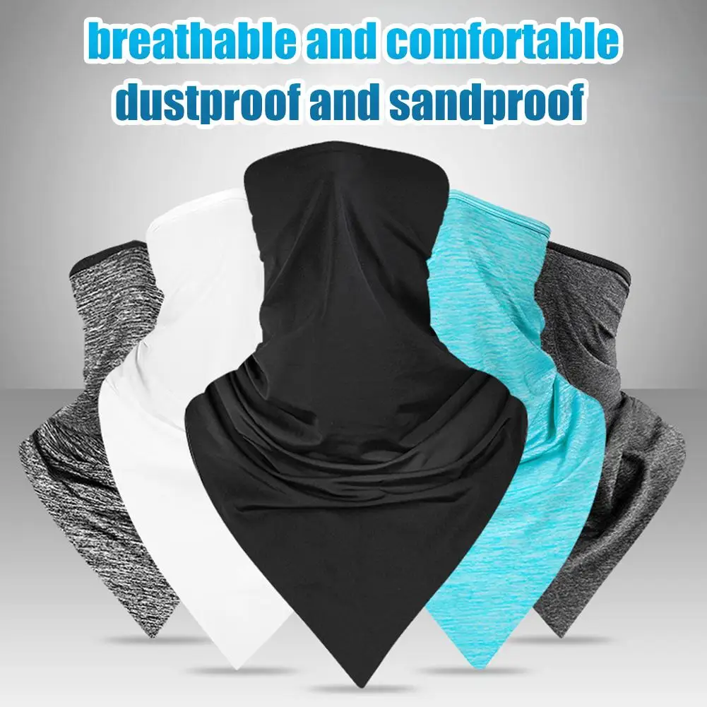 

UV Protection Neck Gaiter Headwear Dustproof Face Cover Scarf Bandana Sun Protection Triangle Towel For Fishing Hiking Cycling