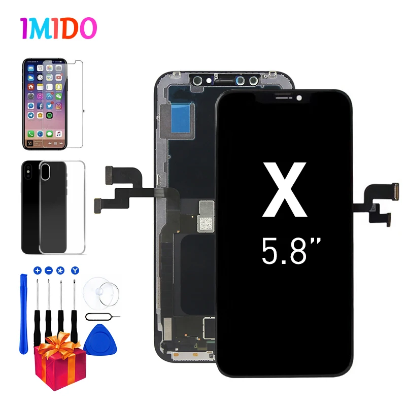Original OLED экран для iPhone X Дисплей для iPhone 10 ЖК с 3D сенсорным дигитайзером сборка 1:1 идеально OEM A1901 A1865+ бесплатные подарки - Цвет: Original