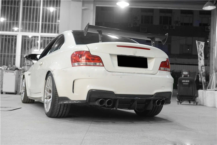 Углеродное волокно для E82 авто задний бампер губ Автомобильный Диффузор BMW 1 серия