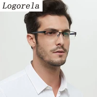 logorela alloy glasses frame men square myopia prescription eyeglasses frames half rim optical male korean eyewear 8053