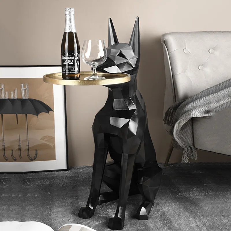 Скандинавский домашний декор большая скульптура Геометрическая статуя собаки и