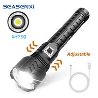 led flashlight 2500 lumens super bright zoomable waterproof flashlihgt usb rechargeable with 26650 batteries 5 modes flashlight