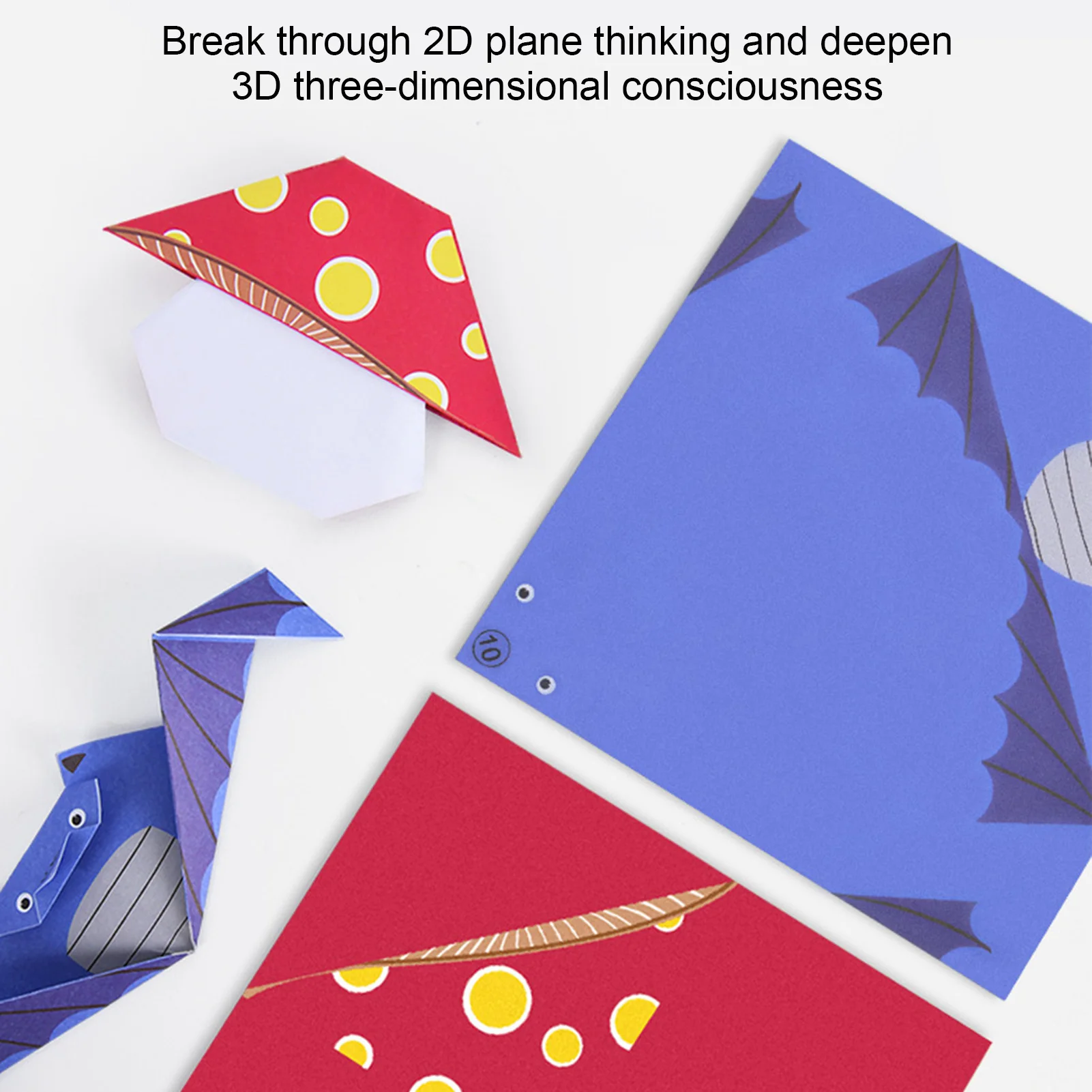 

Cute Innovative Educational Handmade Origami Paper Colorful Fun Life Element Animal DIY Creativity Train Origami Toy For Kids