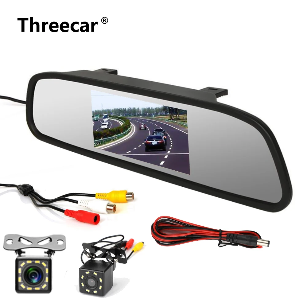 

5 inch TFT LCD HD 800*480 Screen Car Mirror Monitor Reversing Auto Parking Assistance with 2 Video Input Rearview Camera