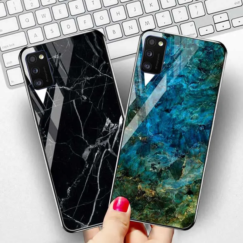 

Marble Case For Samsung A21s Case Tempered Glass Bumper Samsung A71 A51 A31 M31 S21 Ultra S20 FE Plus A12 A02s Covers