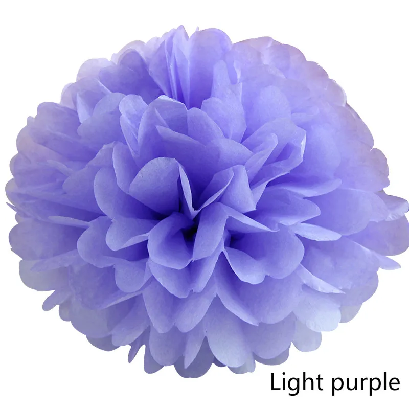 4/6/8/10/12/14/16 дюймов Декоративные Бумага Pom poms подвесной бумажный фонарик шары диаметром украшение на свадьбу День рождения Детская праздничная одежда; расходные материалы - Цвет: ZHQ Light purple