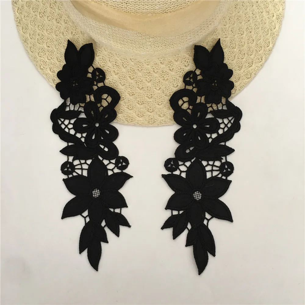 Бархат кружево черного цвета вышивка декольте украшения одежды воротник ткань DIY