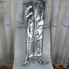 Olomm2020 г. Женские сапоги до бедра сапоги на высоком каблуке-шпильке пикантная Серебристая Клубная обувь с острым носком женская обувь, размер США 5-15