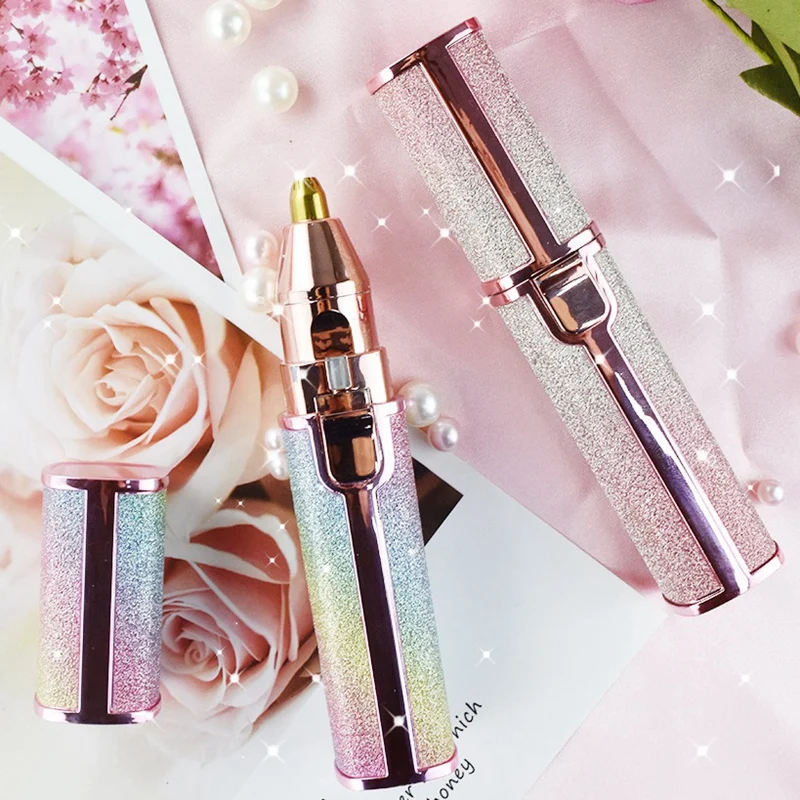 

1 Set Electric Eyebrow Trimmer Makeup Facial Body Hair Remover & 8 Pcs Tweezers Scissors Eyebrow Trimmer Kit Comb