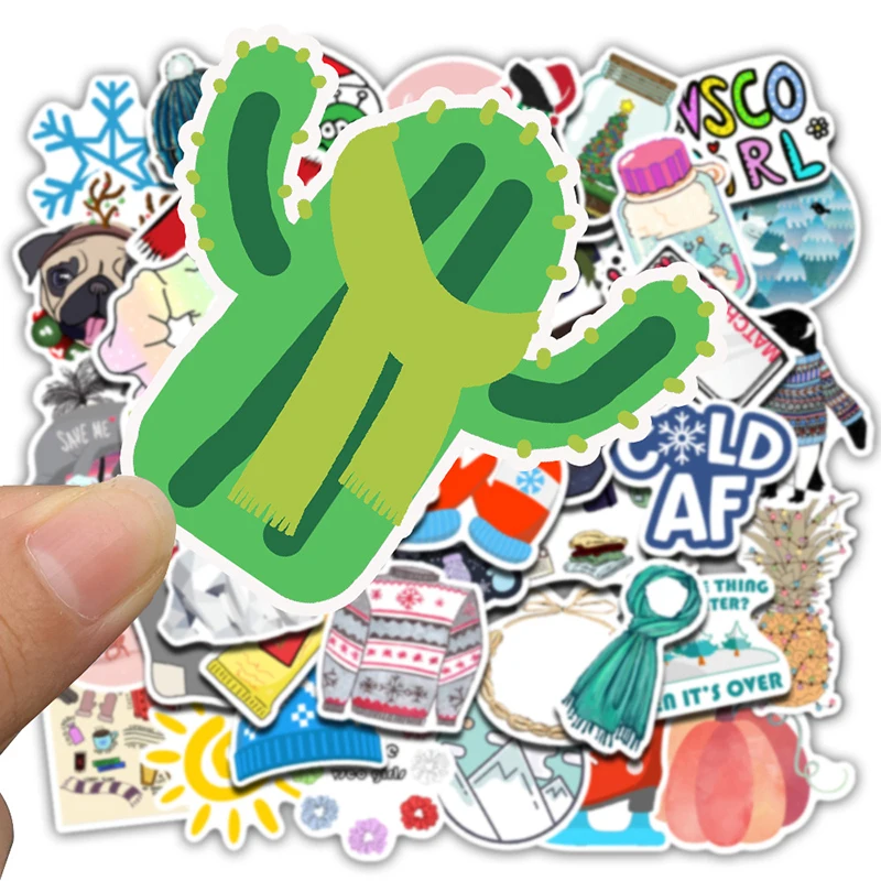 50 шт. Мультяшные простые зимние наклейки сделай сам скейтборд чемодан на телефон