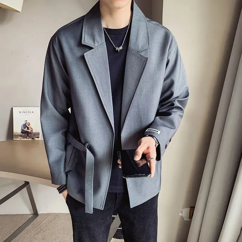 

2021 Spring And Autumn New Youth Popular Korean Version Of Solid Color Single-breasted Suit Fashion Casual Lapel All-match Top