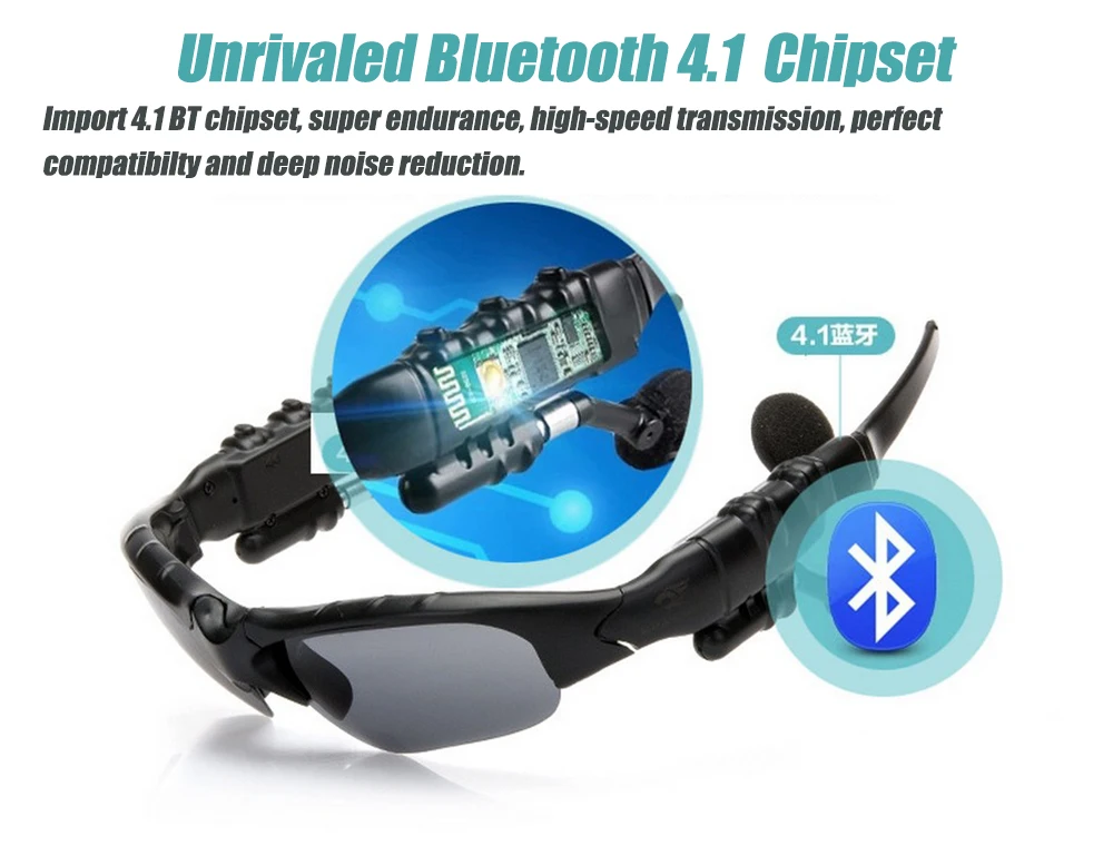 Модные Смарт V4.1 Bluetooth очки стерео музыкальные звонки Handsfree интеллектуальное управление камерой телефона фото видео для селфи
