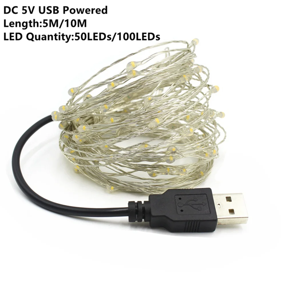 Гирлянда светодиодная 5/10/20 м 5 В питание от USB|fairy light lamps|string lights for bedroommini fairy led |