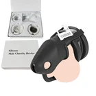 Силиконовая клетка верности, эротический уретральный замок, интимные игрушки для мужчин, геев, головка пениса, бандаж, рукав для члена, игрушки для взрослых, устройство целомудрия