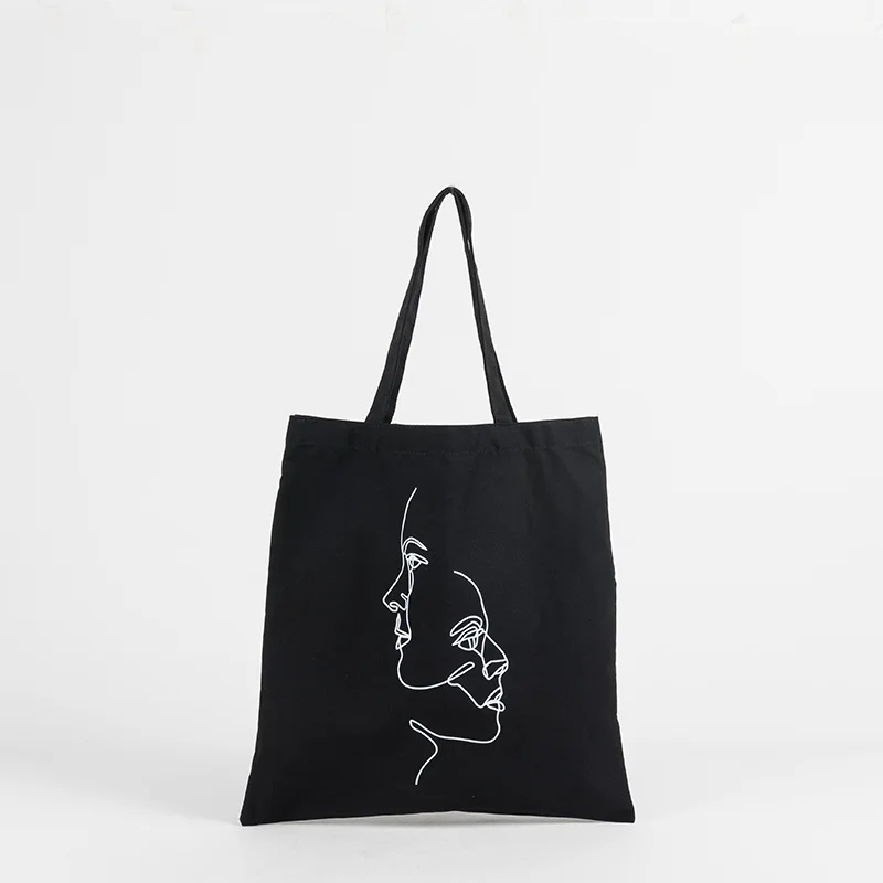 

Women Minimalist Graphic Tote Shopper Bag Reusable Eco Friendly Canvas Student Book Bags Large Size Casual Work Handbag
