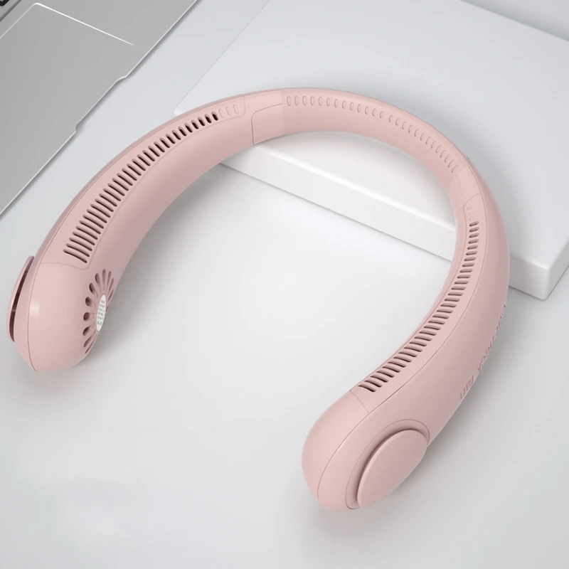 

2021 new leafless neck fan usb charging lazy mute fan