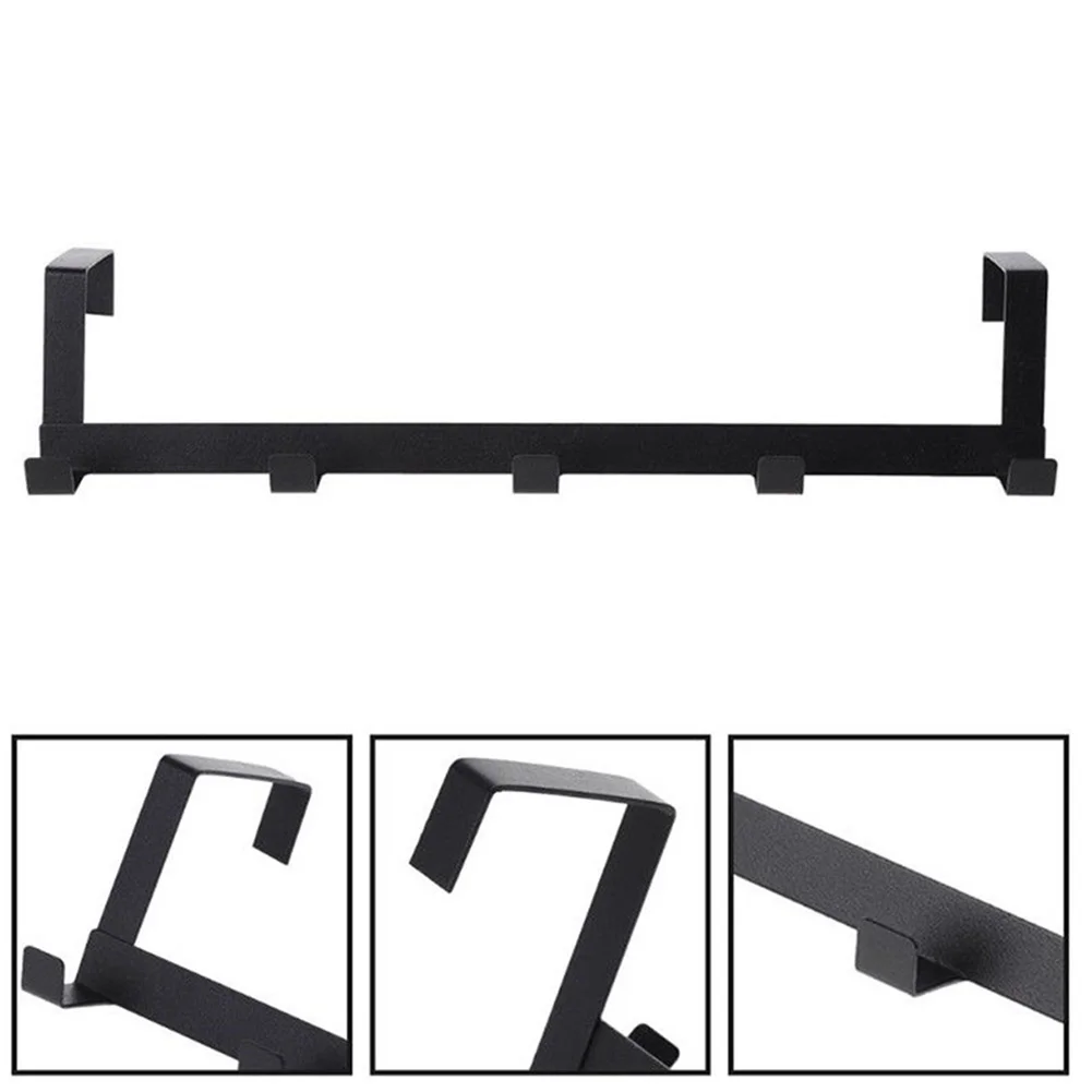 

Door Hanger Towel Hanger Iron Heavy-Duty OrganizerStorage Holder Free Punching Durable Living Room Hooks Bathroom Storage 5Hook