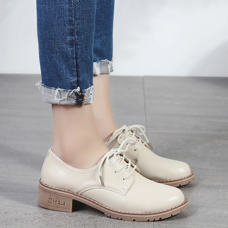 Элегантные туфли оксфорды с перфорацией женские в ретро стиле женская обувь