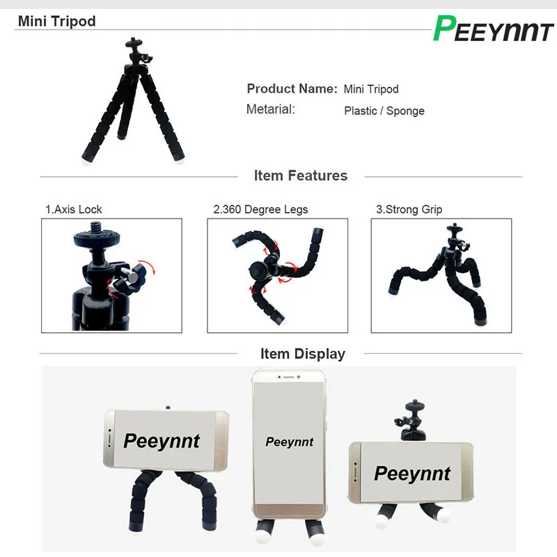 

PEEYNNT Action Camera Accessories Kit for Gopro Hero 9 8 7 6 5 4 3 Black Monopod Mount for Go Pro SJCAM SJ4000 Yi 4K EKEN H9R
