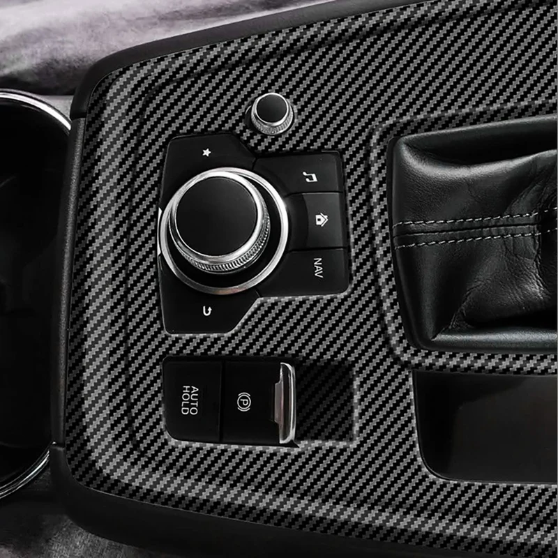 

for Mazda CX-8 Carbon Fiber ABS Car Gear Shift Panel Cover Center Control Gear Shifter Frame Trim Protector