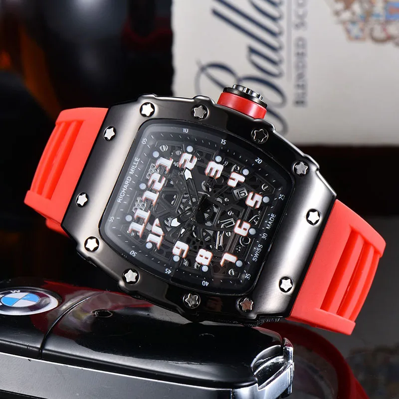 

Men's Watches Fashion Quartz Automatic Watches RM Logo Reloj Para Hombre Casual Personality Designer Luxury Watches Clocks New