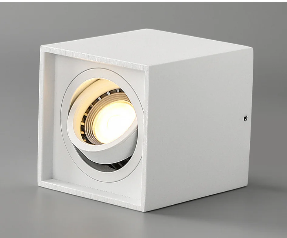 $13.79 1pcs Square Surface Mounted LED Downlight with Replaceable GU10 LED Bulb 7W 10W LED Ceiling Spot Light AC85V-265V Indoor