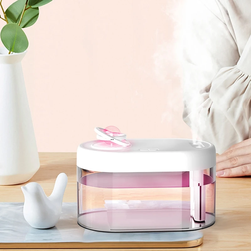 

Air Humidifier Dual Spray Large Capacity USB Rechargeable Ultrasonic LED Color Light Cool Mist Humidifier for Home