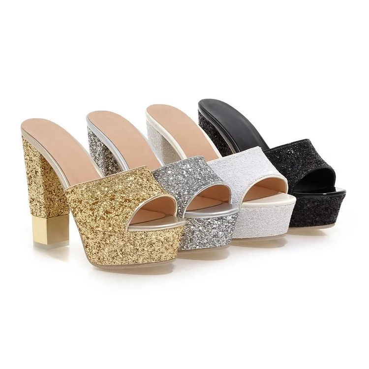 

New thick heel summer fashion low top cool boots high heel shallow mouth size sandals