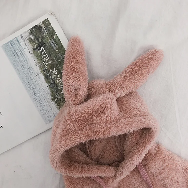 Осенне зимний фланелевый свитер с капюшоном для маленьких девочек Повседневная