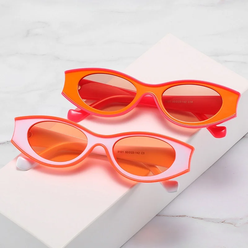 

2021 Vintage Cat eye Sunglasses Women Fashion Small Colorful Sun Glasses Men Retro Steampunk Eyewear Shades UV400 Oculos O815
