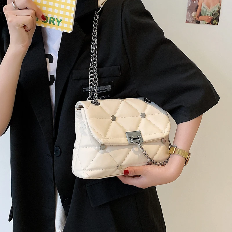 

Luxury Brand Sewing thread 2021 Fashion New female Tote Quality PU Leather Women Designer Handbag Chain Shoulder Messenger bags