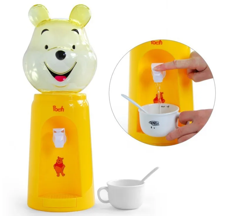 

Mini Water Dispenser for Children Kids Gift Cute Cold/Warm Water Juice Milk Drinking Fountain Simulation Cartoon Pig Kitchen Toy