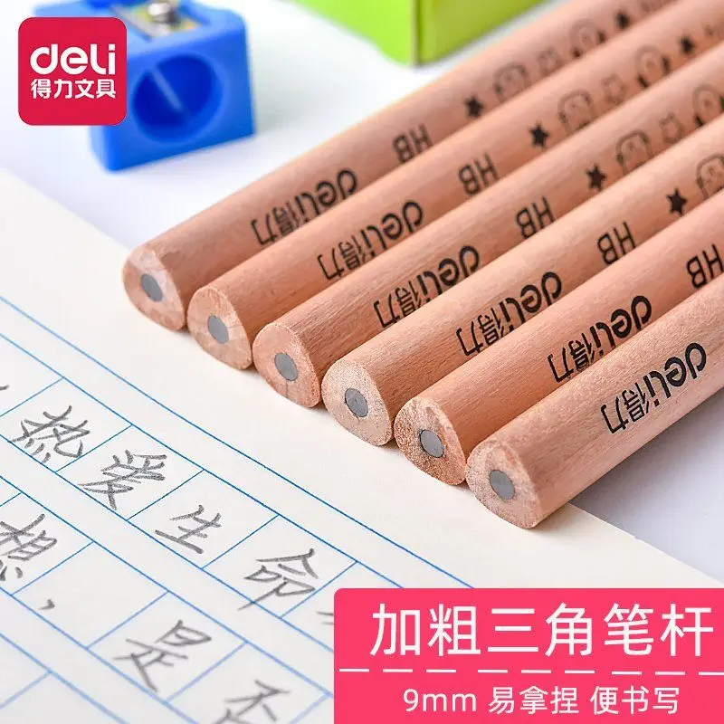 Deli большой треугольный карандаш толстый стержень HB для коррекции рисунков