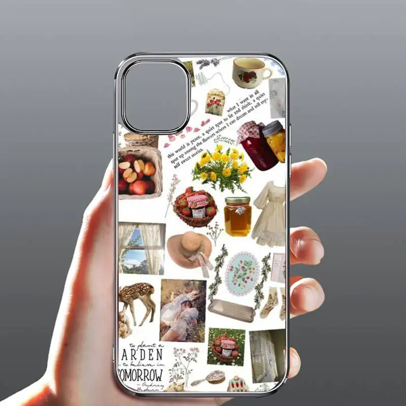

Cottagecore style color fashion Phone Case Transparent for iPhone Samsung 11 12 6 7 8 9 30 Pro X Max XR Plus lite