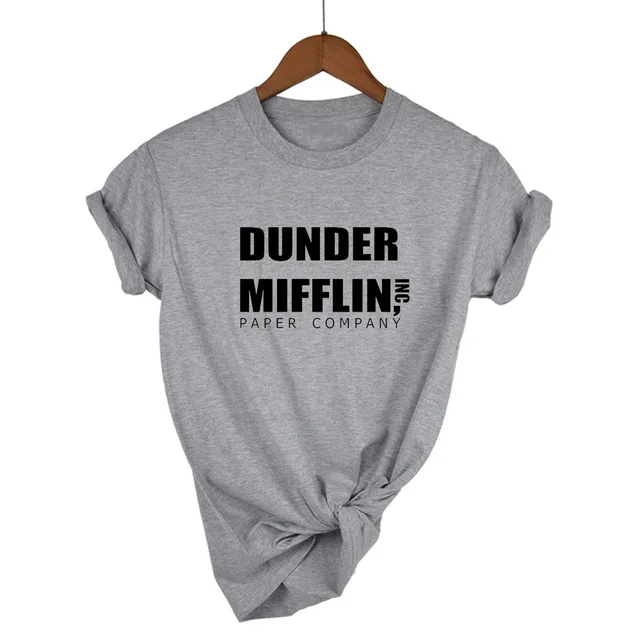 Light Grey-B Офисная Футболка женская dander Mifflin inc. бумажная компания Wernham Hogg ТВ шоу Майкл Скотт Космос женская футболка - Цвет: Light Grey-B