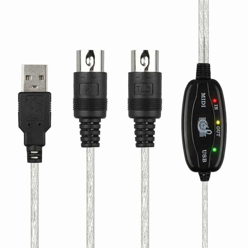 5 шт. 1 8 м USB в выход MIDI кабель преобразователя к ПК Музыка адаптер клавиатуры Шнур