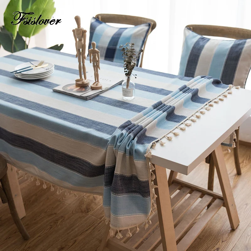 Водонепроницаемая Декоративная скатерть FSISLOVER в полоску зеленая прямоугольная