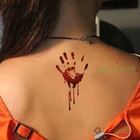 Водонепроницаемая Временная тату-наклейка на Хэллоуин, ужас, кровавый шрам, ручная Татуировка, наклейки флэш-тату, поддельные татуировки для девушек, женщин и мужчин