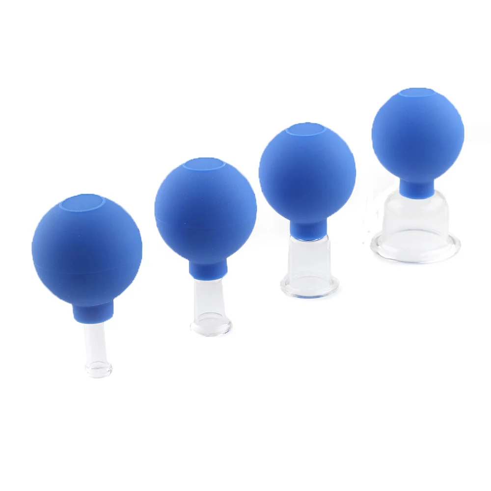 4 шт. здоровья вакуумный массаж баночный набор чашек с резиновой головкой