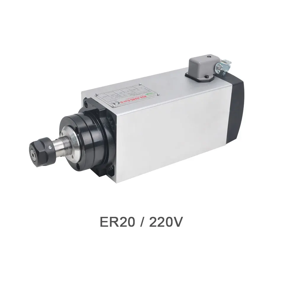 ЧПУ 4 кВт Мотор шпинделя ER20/ER25 Air CooledSpindle 4 подшипника 220 В/380 квадратный шпиндель фрезерные станки инструменты для гравировки с ЧПУ - Цвет: ER20 220V